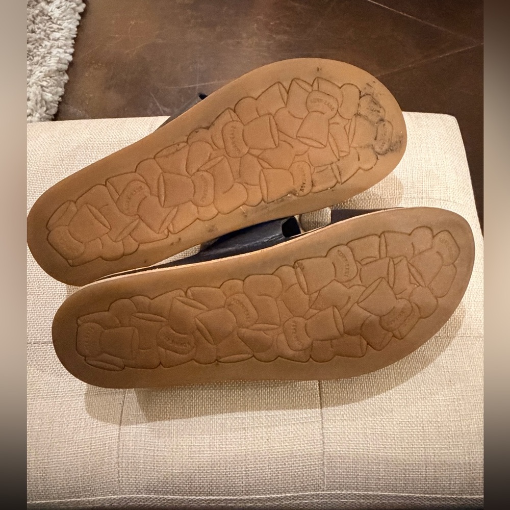 Kork-Ease Tutsi Dual Band Leather Slides - Size 11 Black - Picture 4 of 5